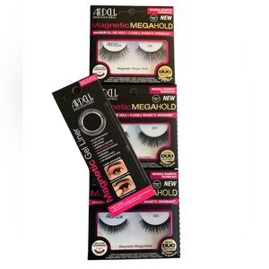 Ardell Magnetic MegaHold Lashes with magnetic gel liner. Bundle of 4